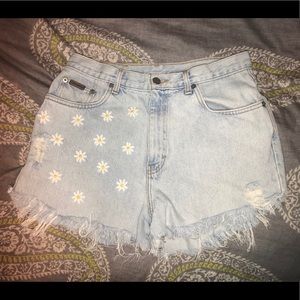 Calvin Klein high waisted blue jean shorts size 12